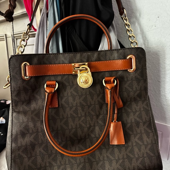 Michael Kors Dark Brown and Tan Satchel - Picture 1 of 4